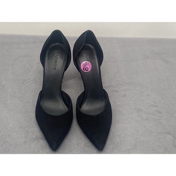 Vince Women’s Black Suede Leather Pointed Toe 4 Inch Heels Size 8.5 - Picture 1 of 5